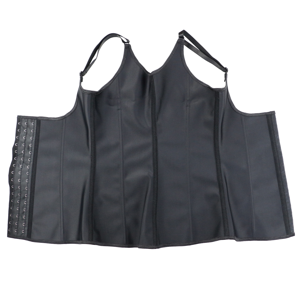 Black Two Strspes Latex Vest Corset XS-6XL MH1001