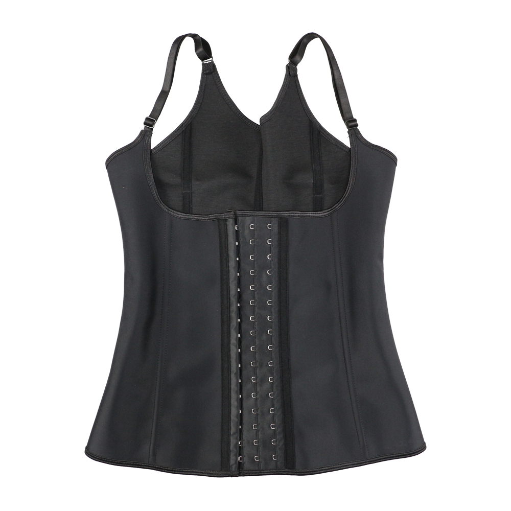 Black Two Strspes Latex Vest Corset XS-6XL MH1001