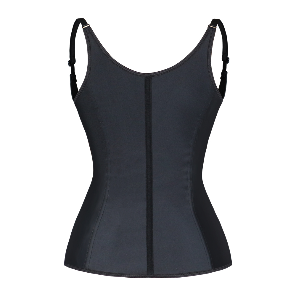 Black Two Strspes Latex Vest Corset XS-6XL MH1001