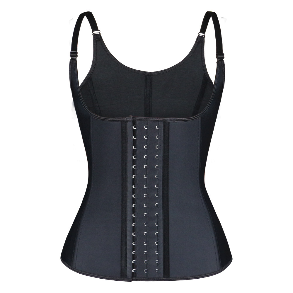 Black Two Strspes Latex Vest Corset XS-6XL MH1001