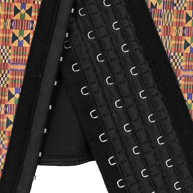 Geometric Pattern Double Belt Latex Waist Trainer