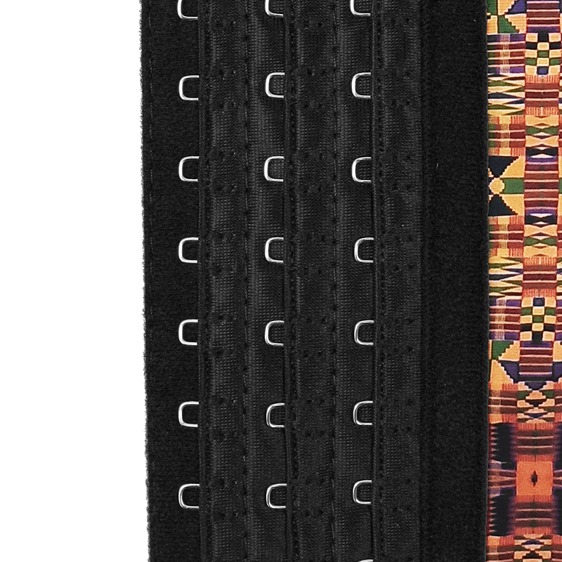 Geometric Pattern Double Belt Latex Waist Trainer
