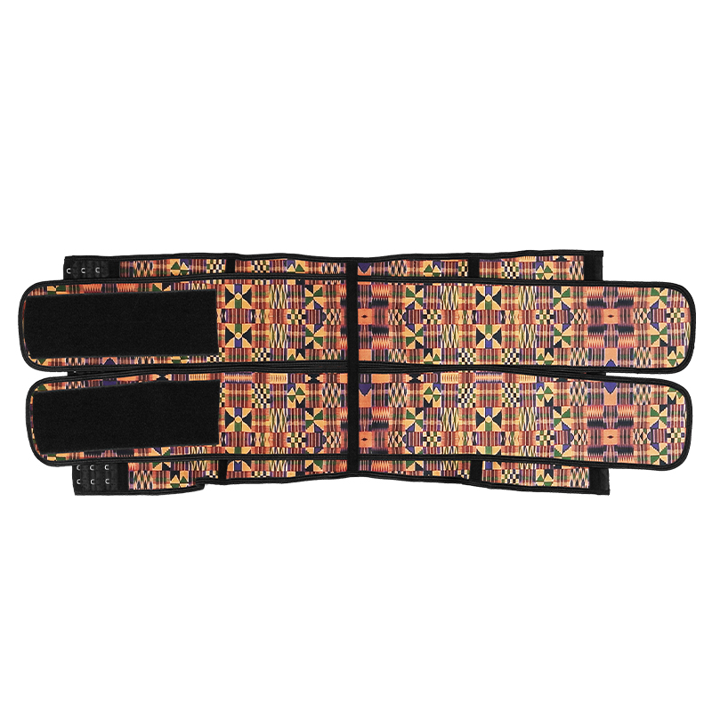 Geometric Pattern Double Belt Latex Waist Trainer