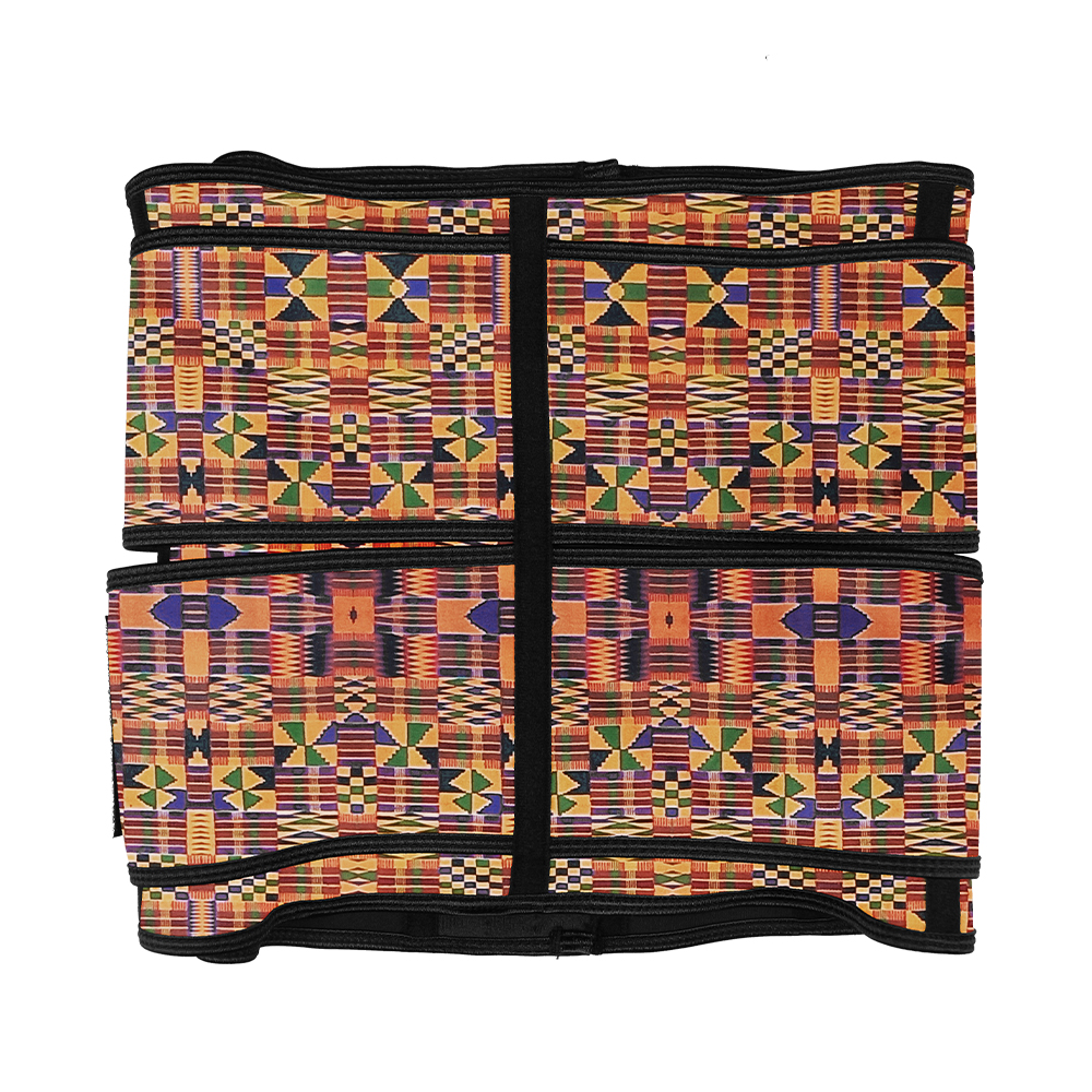 Geometric Pattern Double Belt Latex Waist Trainer