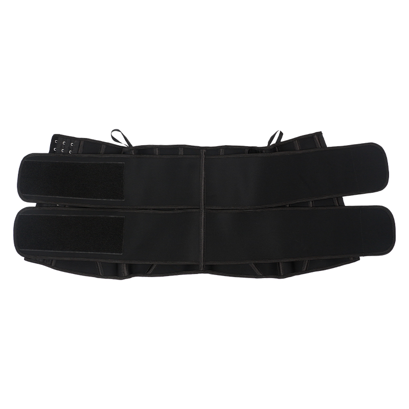 Black Double Belts Latex Waist Trainer MHW100071B