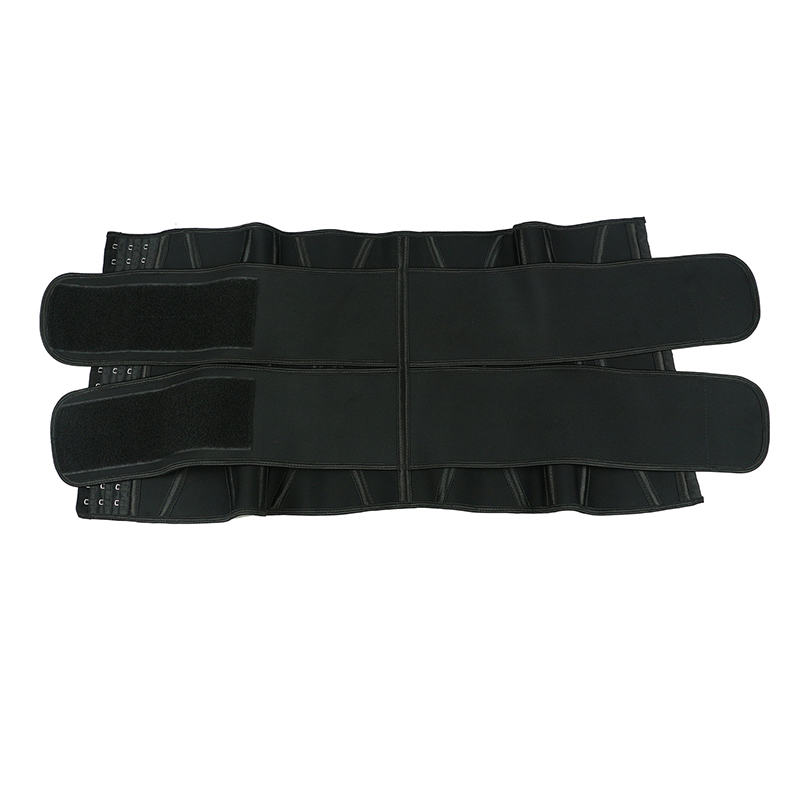 Black Neoprene Double Belts Hooks Waist Trainer MHW100062B