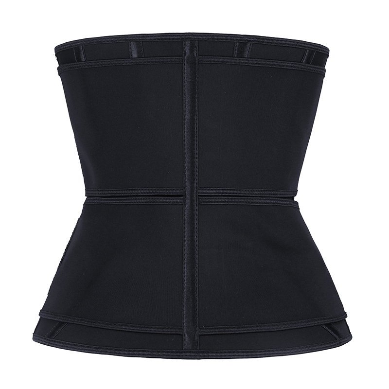 Black Neoprene Double Belts Hooks Waist Trainer MHW100062B
