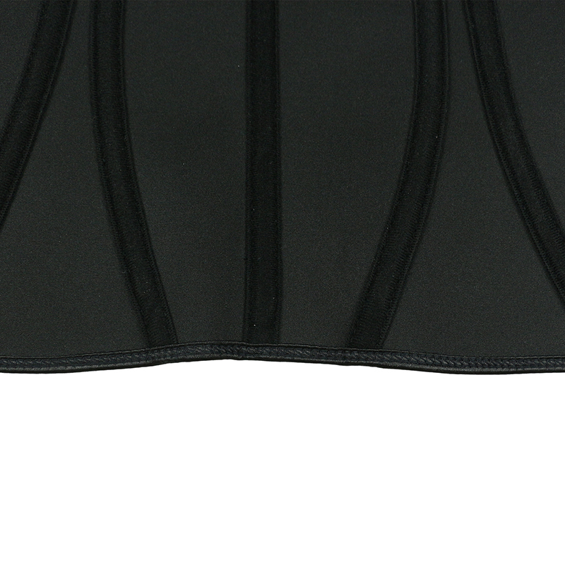 Black Neoprene Double Belts Hooks Waist Trainer MHW100062B