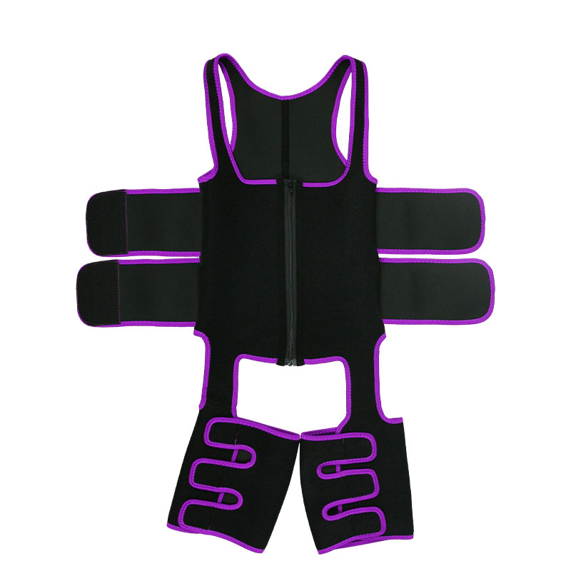 Purple Neoprene Double Belt Shaper Vest MHW100046PU