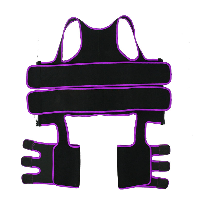 Purple Neoprene Double Belt Shaper Vest MHW100046PU