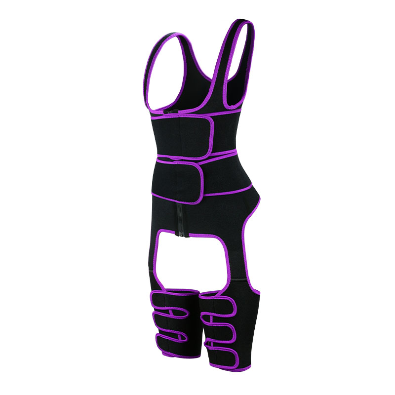 Purple Neoprene Double Belt Shaper Vest MHW100046PU