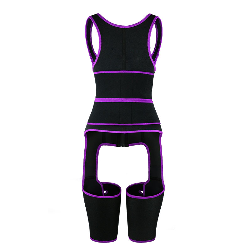 Purple Neoprene Double Belt Shaper Vest MHW100046PU
