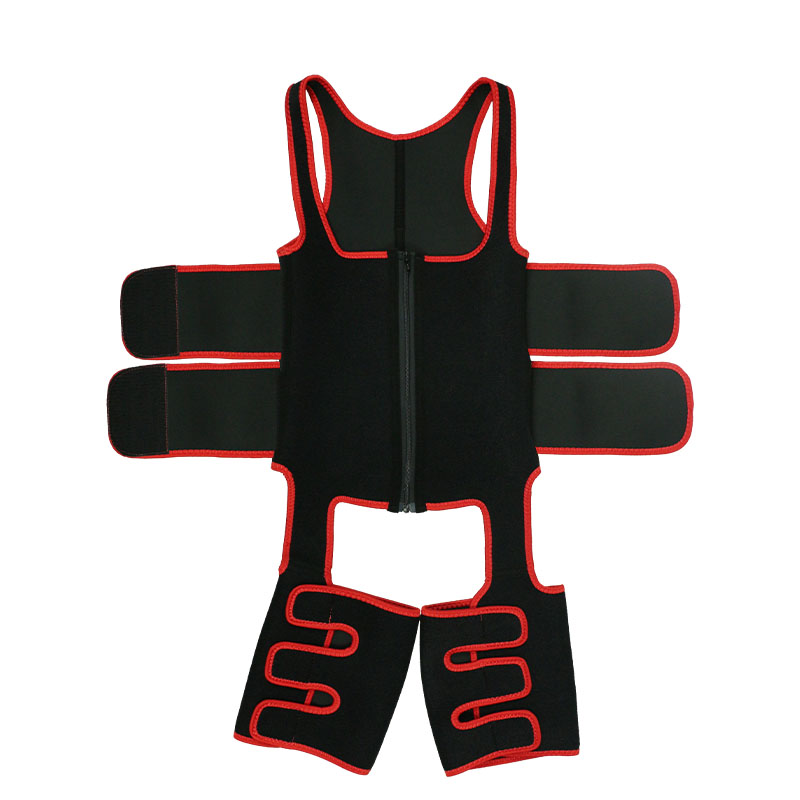 Red Neoprene Double Belt Shaper Vest MHW100046R 