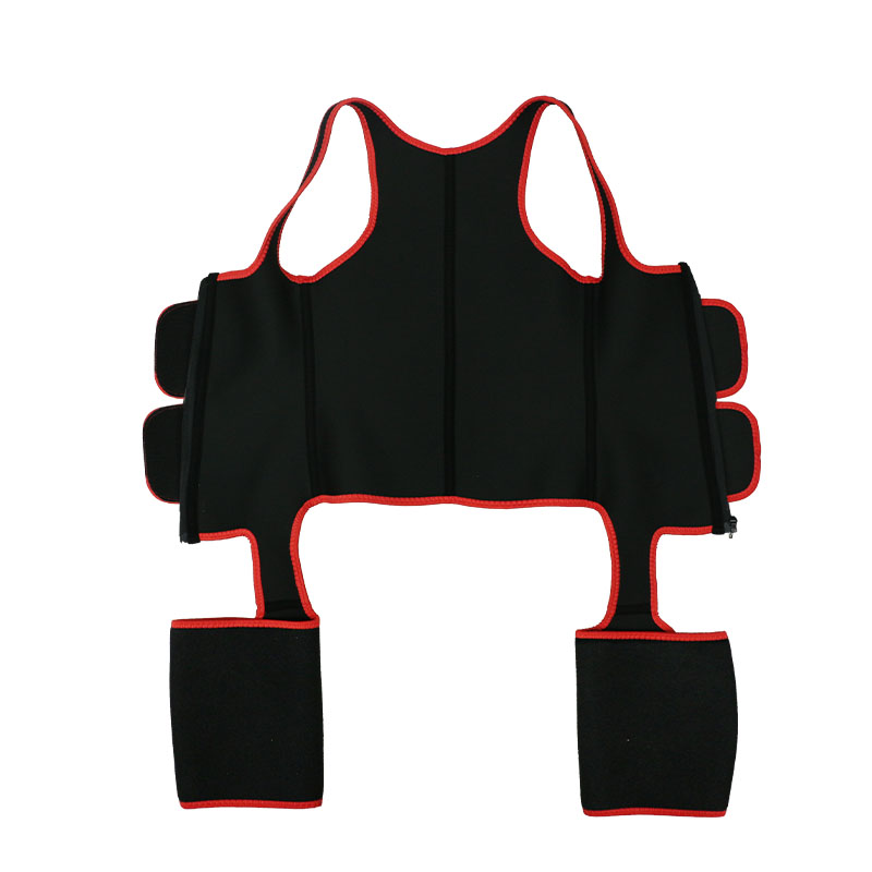 Red Neoprene Double Belt Shaper Vest MHW100046R 