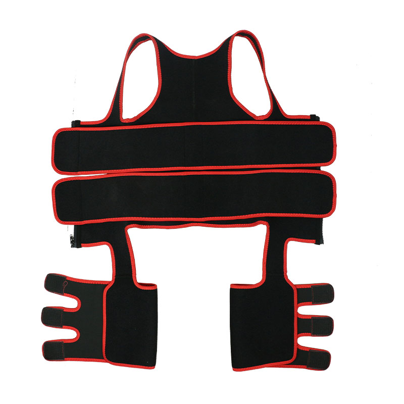 Red Neoprene Double Belt Shaper Vest MHW100046R 