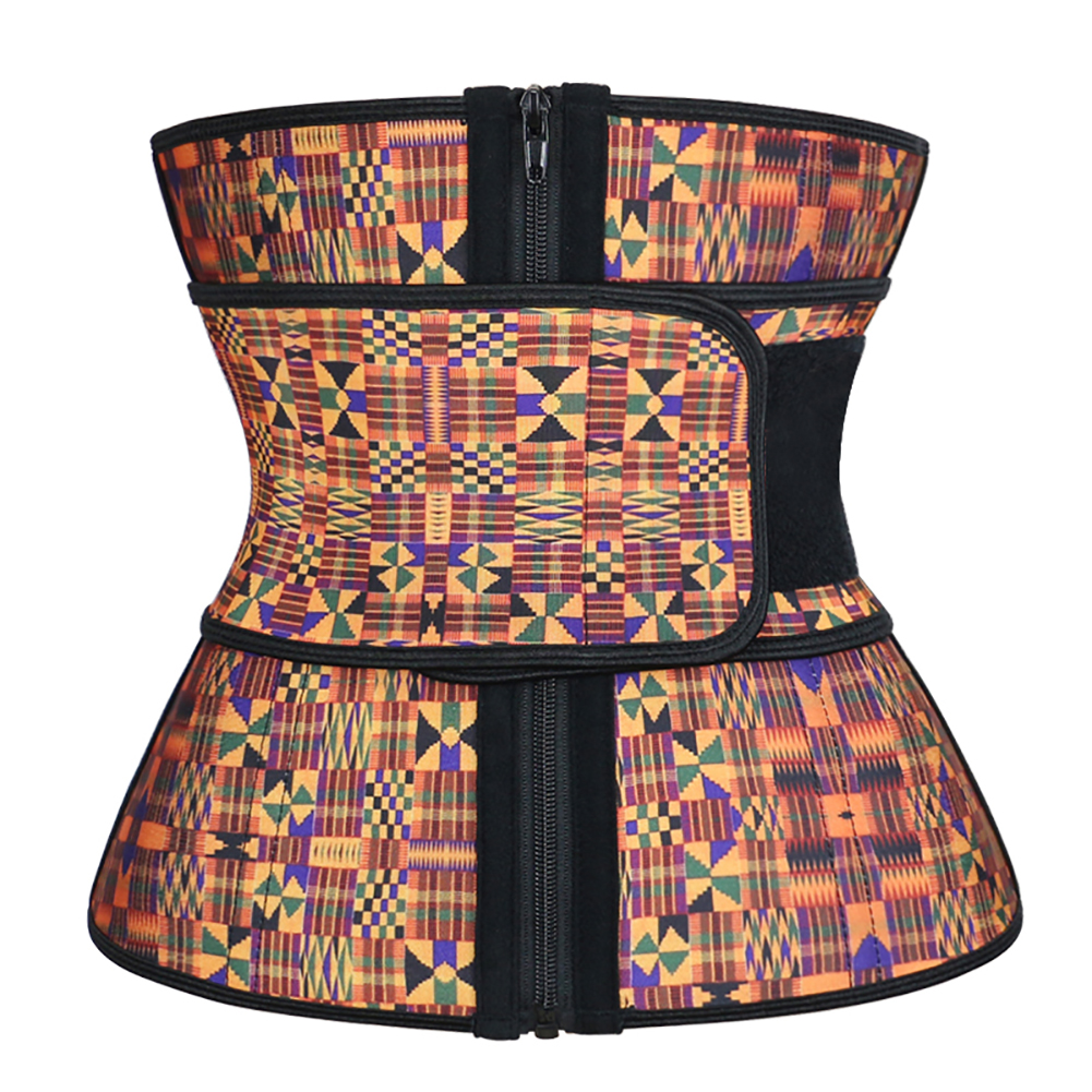 Geometric Pattern Latex Waist Trainer Size XS-3XL MH1696