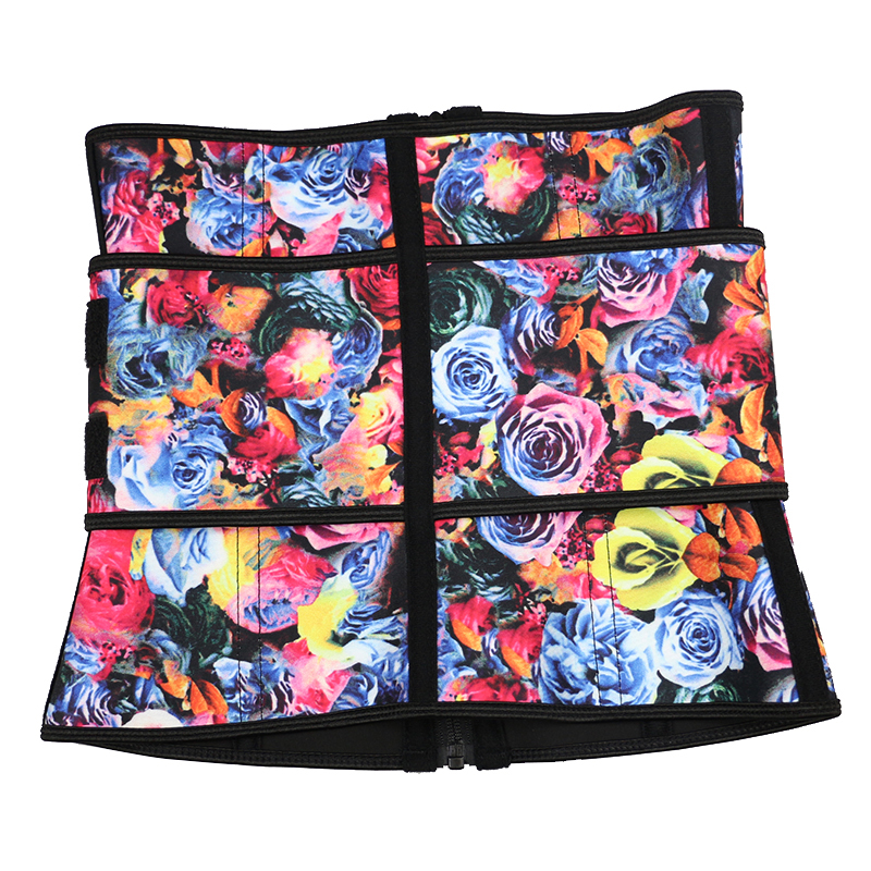 Zipper Floral Latex Belt Waist Trainer 3XS-6XL MH1695