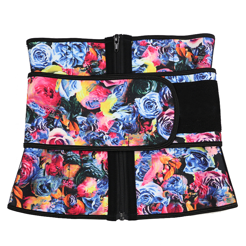 Zipper Floral Latex Belt Waist Trainer 3XS-6XL MH1695