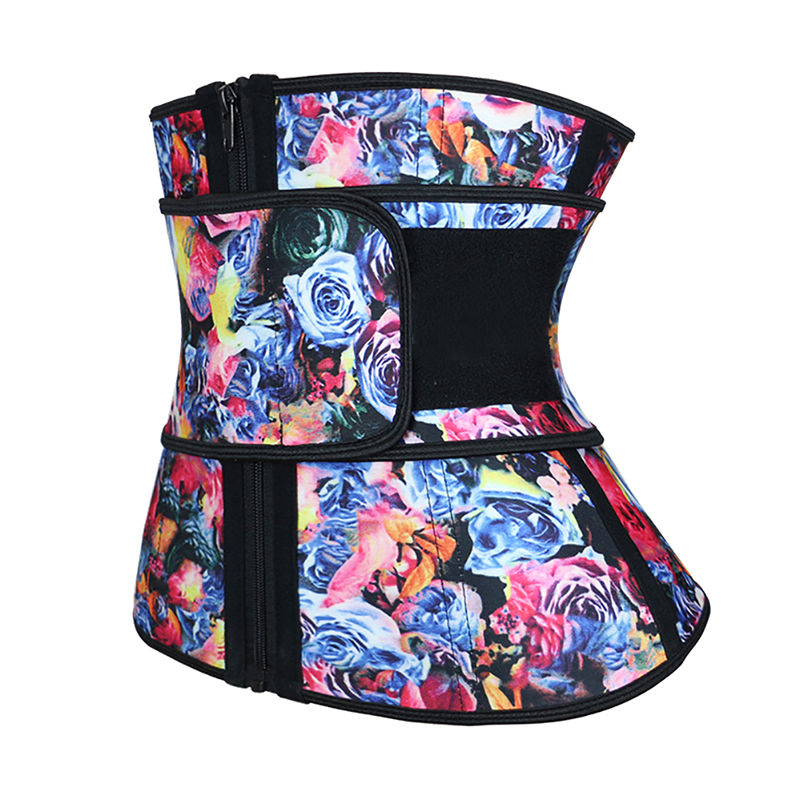 Zipper Floral Latex Belt Waist Trainer 3XS-6XL MH1695