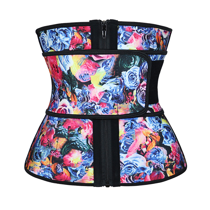 Zipper Floral Latex Belt Waist Trainer 3XS-6XL MH1695