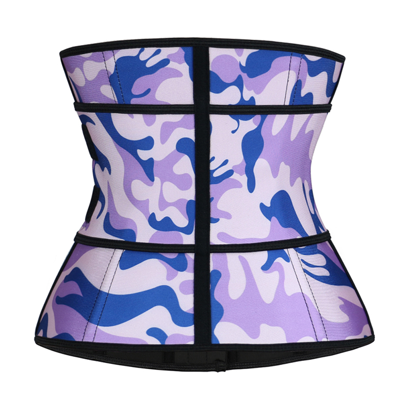 Zipper Camouflage Latex Zipper Waist Trainer 3XS-6XL MH1694