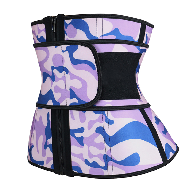 Zipper Camouflage Latex Zipper Waist Trainer 3XS-6XL MH1694