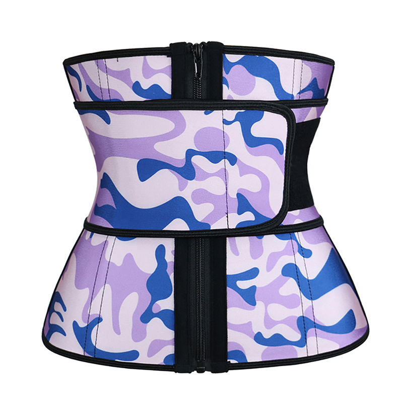 Zipper Camouflage Latex Zipper Waist Trainer 3XS-6XL MH1694