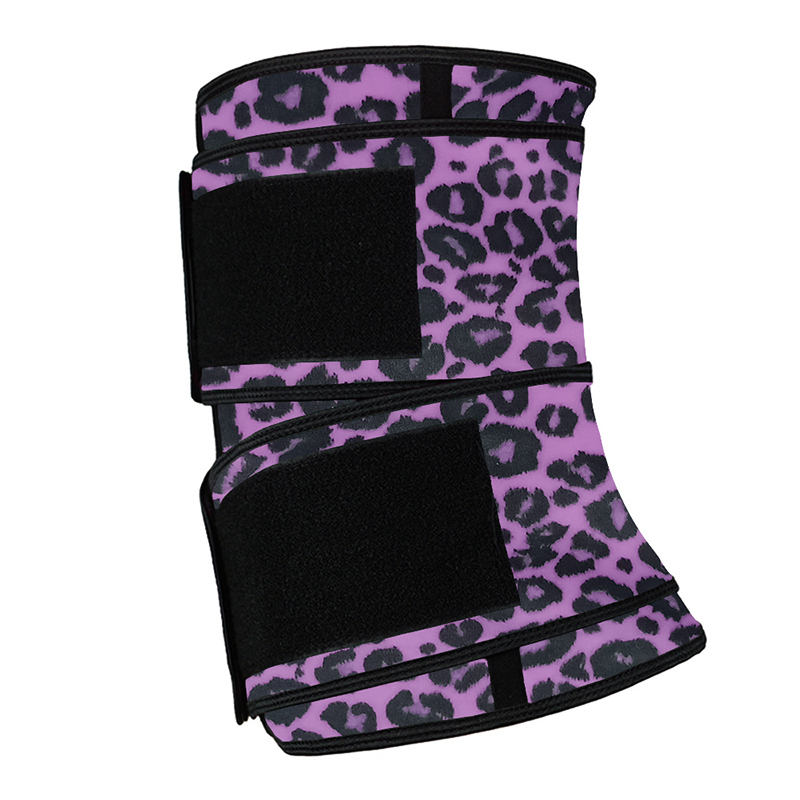 Leopard Purple Hooks Latex Waist Trainer with Two Belts MH1872PUL