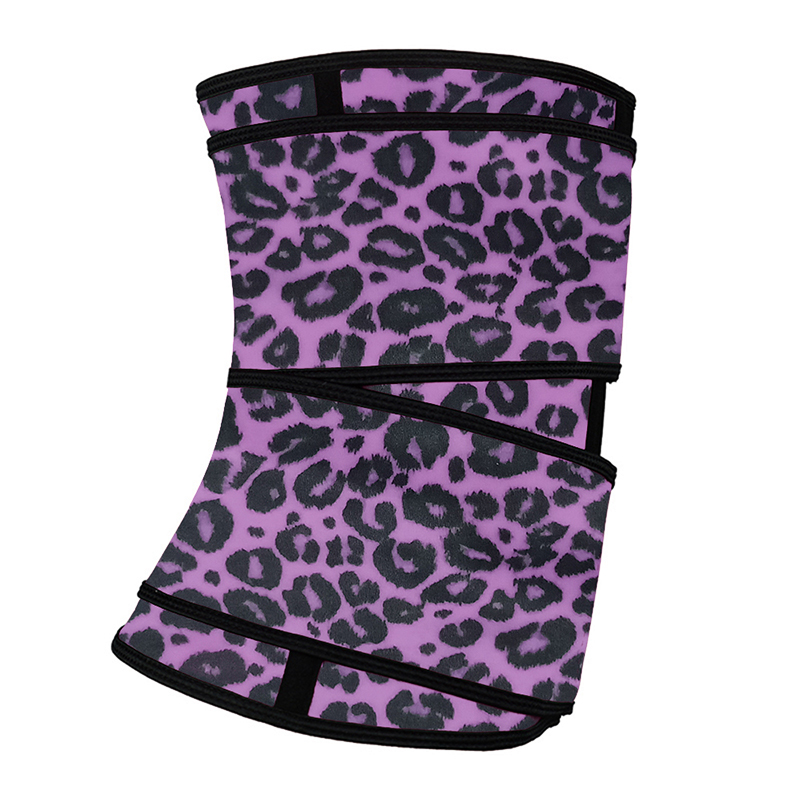 Leopard Purple Hooks Latex Waist Trainer with Two Belts MH1872PUL