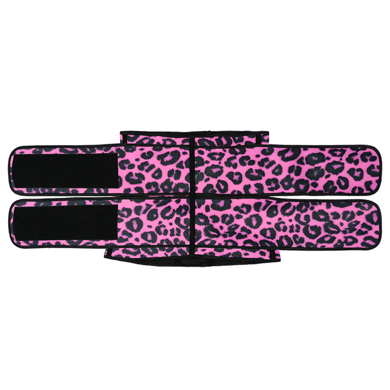 Leopard Pink Hooks Latex Waist Trainer with Two Belts MH1872PL