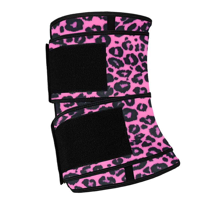 Leopard Pink Hooks Latex Waist Trainer with Two Belts MH1872PL