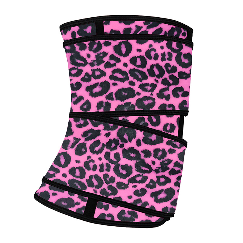 Leopard Pink Hooks Latex Waist Trainer with Two Belts MH1872PL