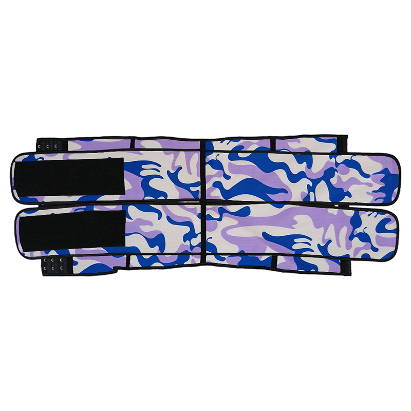 Camouflage Purple Hooks Latex Waist Trainer with Two Belts MH1872PC