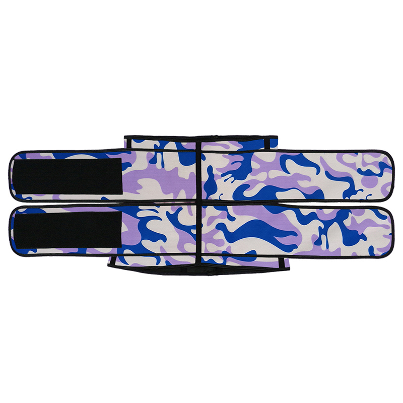 Camouflage Purple Hooks Latex Waist Trainer with Two Belts MH1872PC