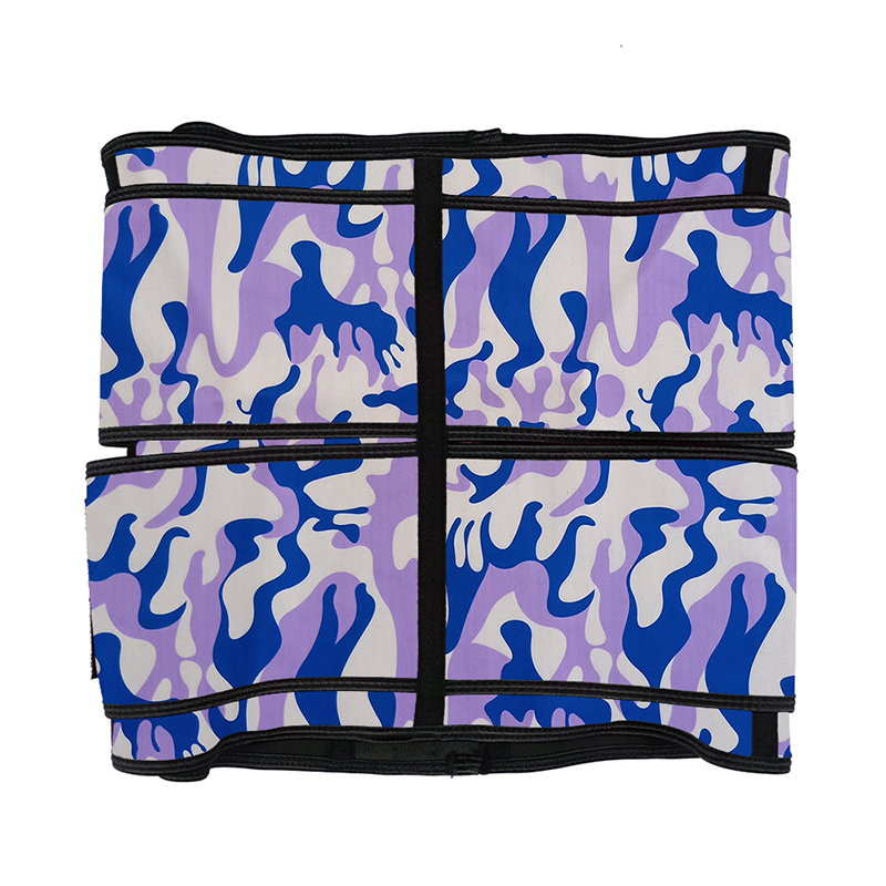 Camouflage Purple Hooks Latex Waist Trainer with Two Belts MH1872PC
