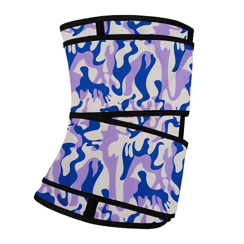 Camouflage Purple Hooks Latex Waist Trainer with Two Belts MH1872PC