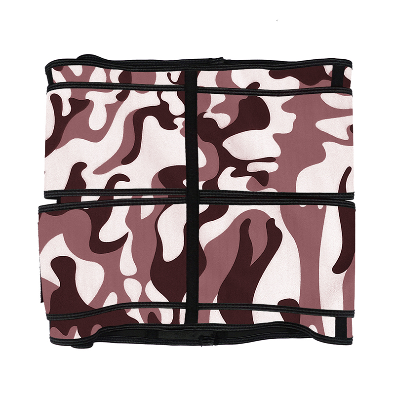 Camouflage Brown Hooks Latex Waist Trainer with Two Belts MH1872BRL