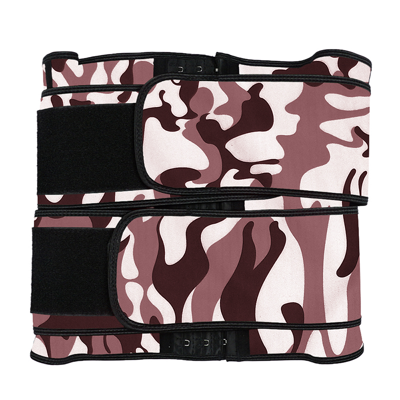 Camouflage Brown Hooks Latex Waist Trainer with Two Belts MH1872BRL