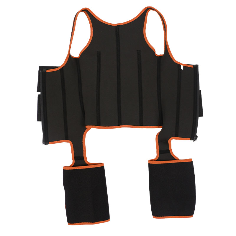 Orange Neoprene Leather Double Belt Vest MHW100065O