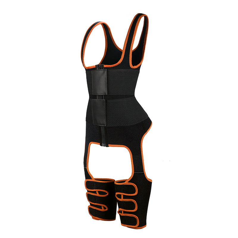 Orange Neoprene Leather Double Belt Vest MHW100065O