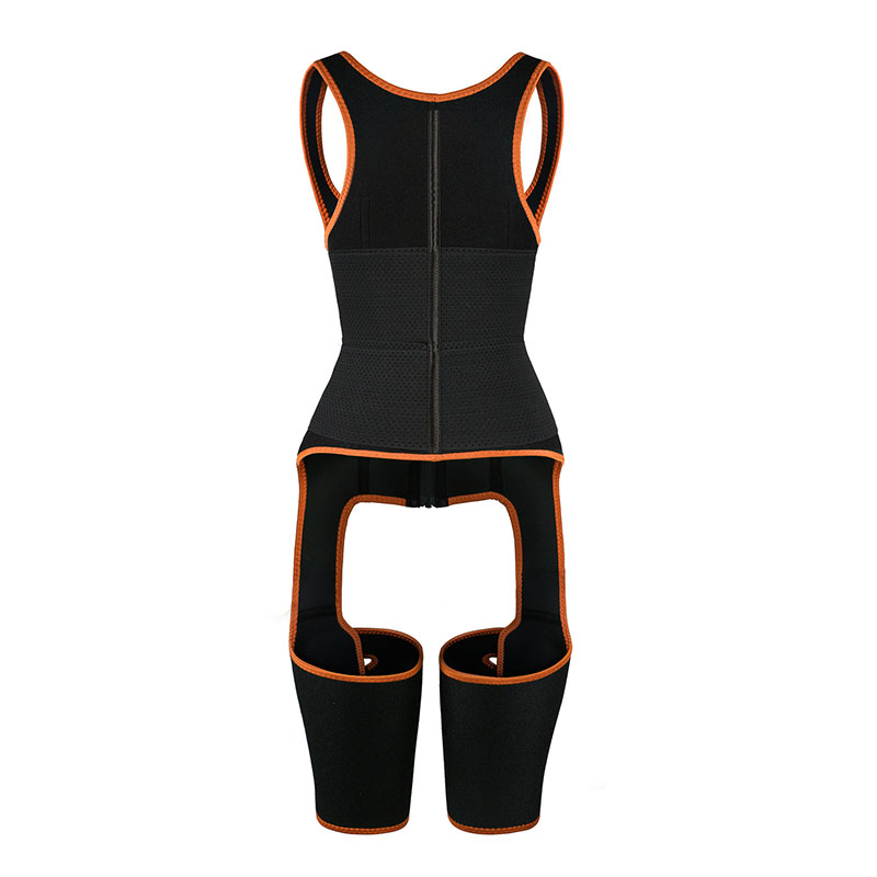 Orange Neoprene Leather Double Belt Vest MHW100065O