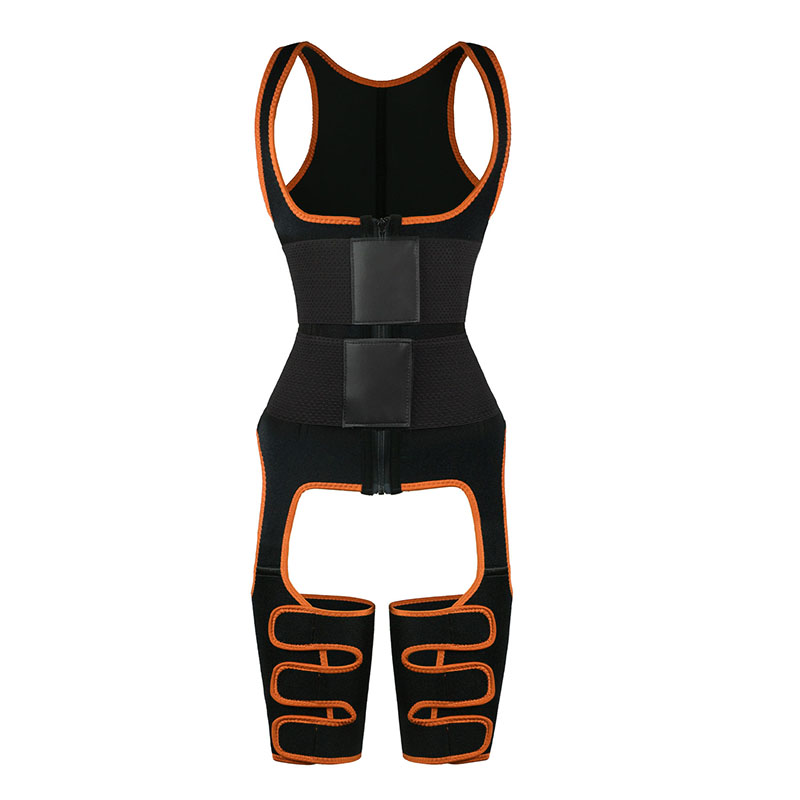 Orange Neoprene Leather Double Belt Vest MHW100065O