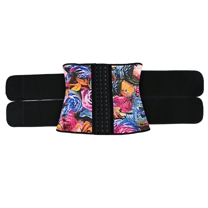 Double Belt Latex Hook Waist Trainer Rose MHW1872M