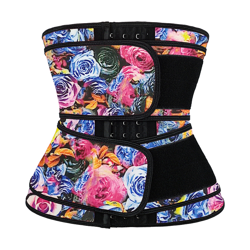 Double Belt Latex Hook Waist Trainer Rose MHW1872M