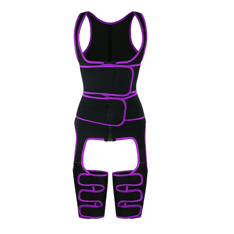 Purple Thigh Shaper with Double Belt Vest MHW100046PU