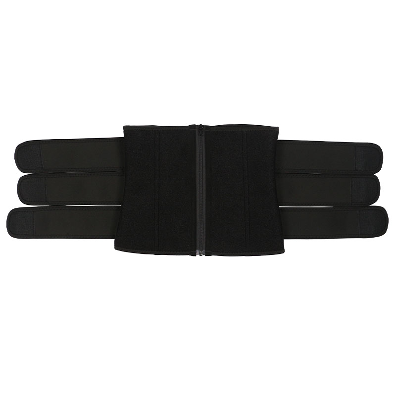 9 Steel Bones OK Fabric Three Belts Waist Trainer with Zipper MHW100112