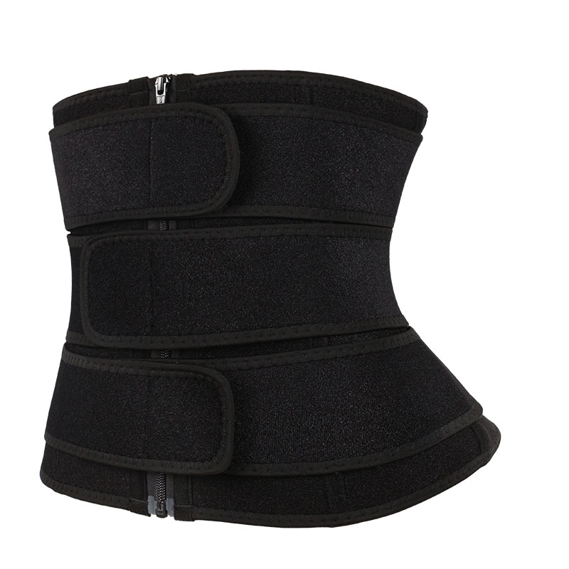 9 Steel Bones OK Fabric Three Belts Waist Trainer with Zipper MHW100112