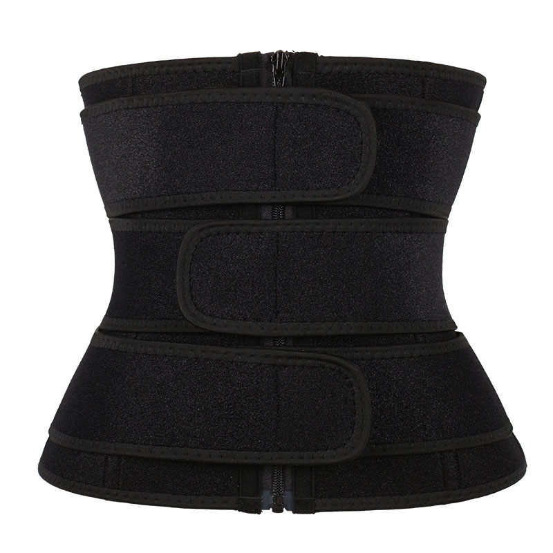 9 Steel Bones OK Fabric Three Belts Waist Trainer with Zipper MHW100112