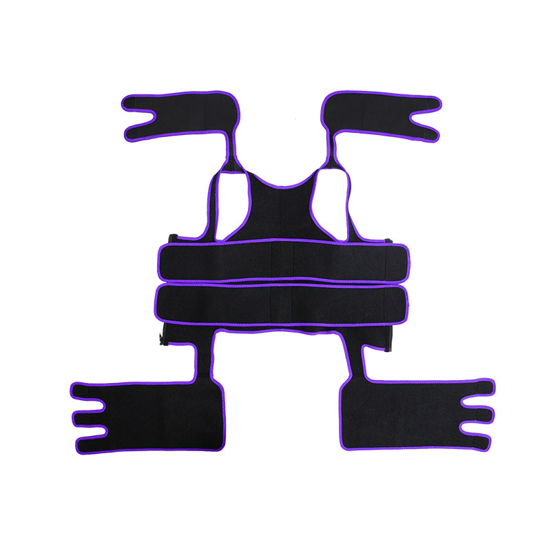 Purple Double StrapsThigh Shaper Vest With Arms Shaper MHW100051PU