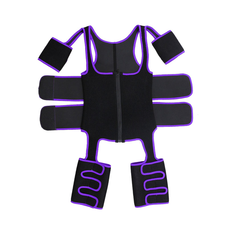 Purple Double StrapsThigh Shaper Vest With Arms Shaper MHW100051PU